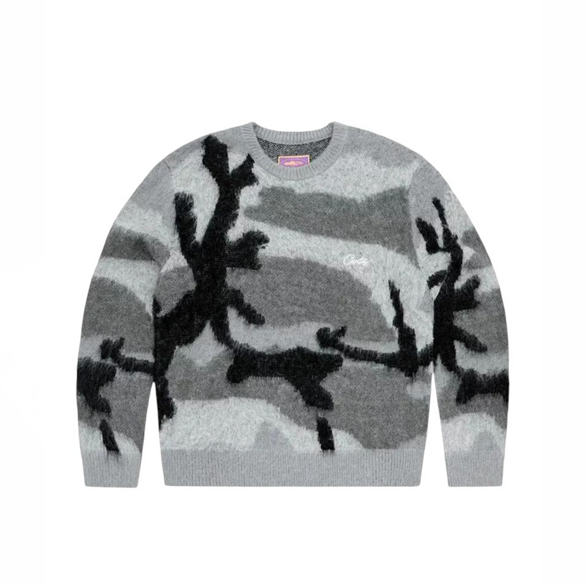 Corteiz Mohair Knit Sweater Grey Camo – Story Cape Town
