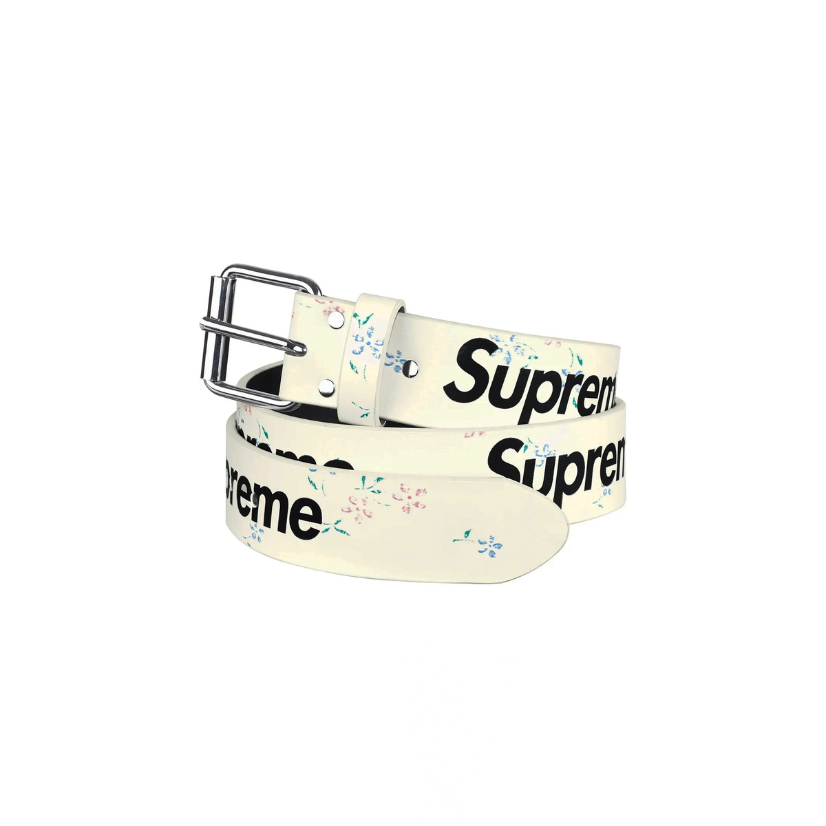SUPREME®︎/REPEAT LEATHER BELT Supreme Repeat Leather Belt (FW25) White - FW25 - US