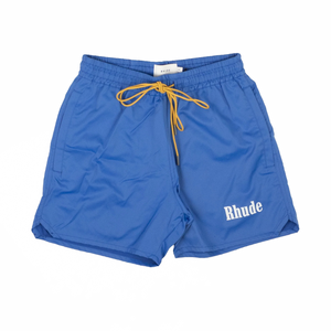 Rhude Polyester Logo Print Swim Trunks Blue