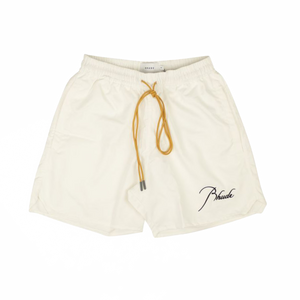 Rhude Script Swim Trunks White