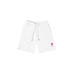 AMI Small A Heart Shorts White & Red