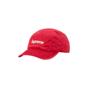 Supreme Leopard Corduroy Camp Cap Red