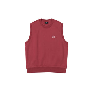 Stussy Stock Fleece Vest Washed Burgundy