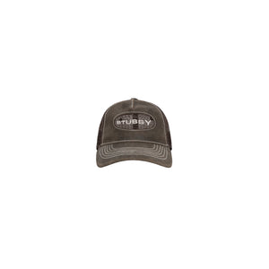 Stussy Low Pro Trucker Cut-Out Leather Snapback Brown