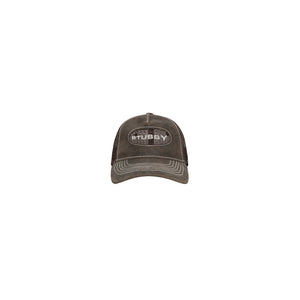 Stussy Low Pro Trucker Cut-Out Leather Snapback Brown