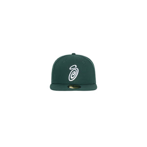 Stussy New Era 59Fifty Curly S Forest Green