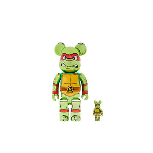 Bearbrick x Teenage Mutant Ninja Turtles Raphael Chrome 100% & 400% Set