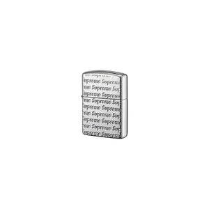 Supreme Repeat Engraved Zippo Silver