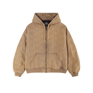 Unknown Oversized UN Monogram Cargo Jacket Tan
