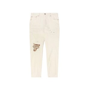 Palm Angels Animalier Patch Regular 5 Pockets Off White Brown
