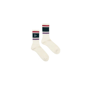 Parra Striper Logo Crew Socks Off White