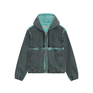 Stussy Spray Dye Hooded Work Jacket Black