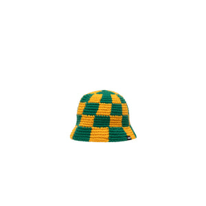 Stussy Bucket Hat Checker Knit Evergreen
