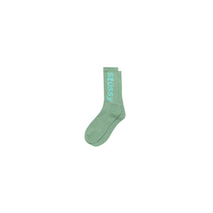 Stussy Helvetica Crew Socks Pistachio/Aqua