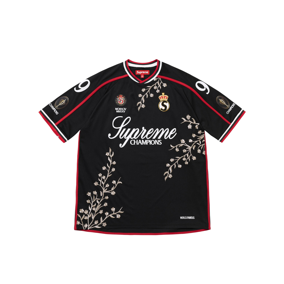 トップス Supreme Floral Soccer Jersey Black xl Supreme Floral Soccer Jersey Black – Story Cape Town