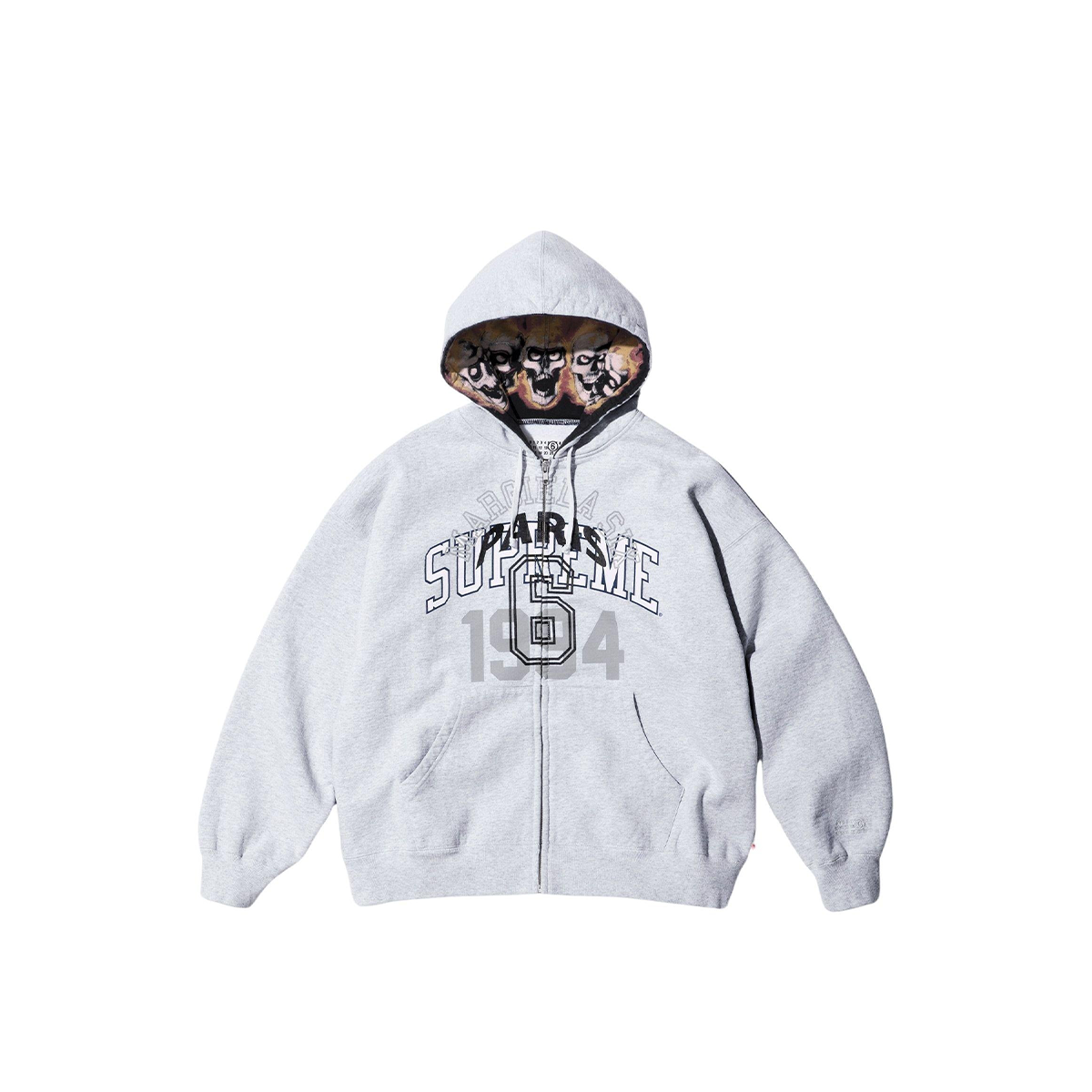 Supreme MM6 Maison Margiela Zip Up Hooded Sweatshirt Ash Grey