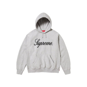 Supreme Raised Script Hooded Sweatshirt Heather Grey