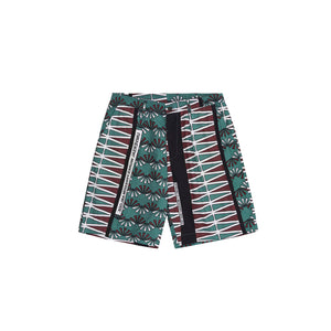 Universal Works Pleated Track Short Freedom Print Green