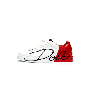Dolce & Gabbana White Red Portofino Sneakers (No Box)