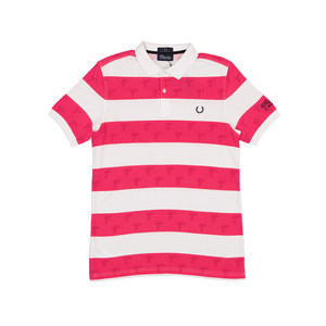 Fred Perry X Thames Stripe Polo Shocking Pink & White