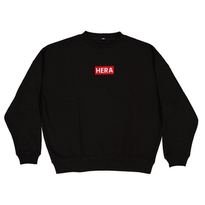 Hera Crew Jumper Red Box Logo Black