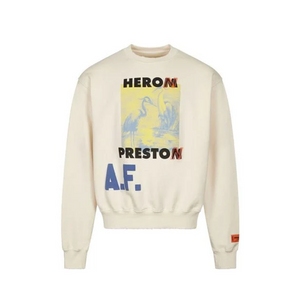 Heron Preston A.F. Authorised Oversized Crewneck Lemon Yellow