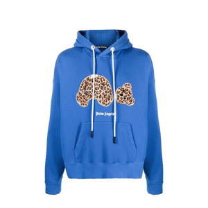 Palm Angels  Leopard Bear Hoodie Blue