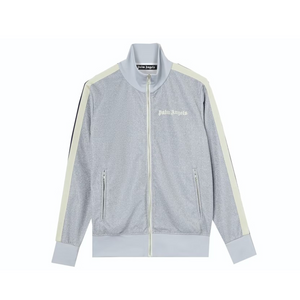 Palm Angels Lurex Track Jacket Silver/Off-White
