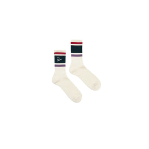 Parra Striper Logo Crew Socks Off White