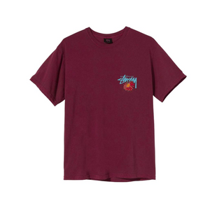Stussy Smokin Skull Pig Dyed Tee Wine