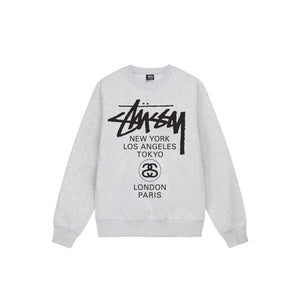 Stussy World Tour Crew Grey