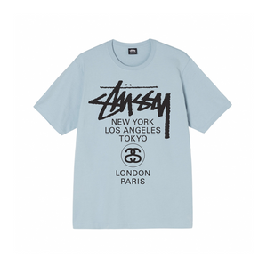 Stussy World Tour Tee Steel