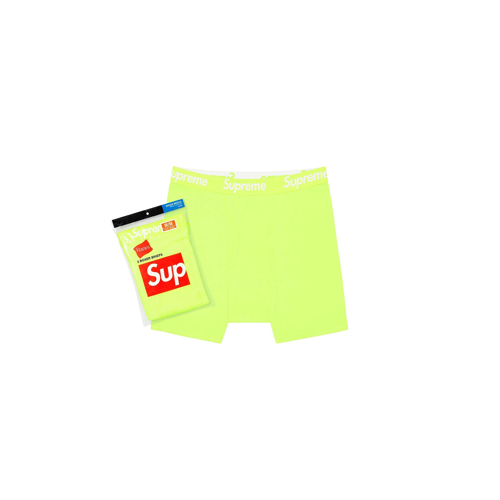 Supreme Hanes Boxer Briefs (2 Pack) Flourescent Yellow – Story